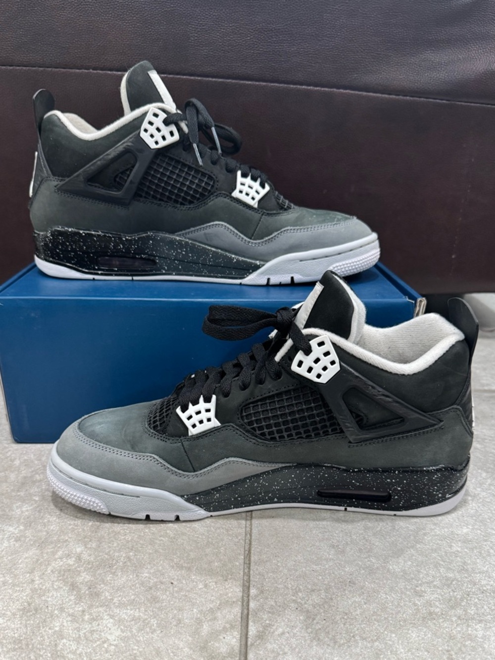 Size 11- Jordan 4 Retro 2024 Fear Black/White/Gray Men's Sneaker FQ8138-002 - Picture 2 of 7